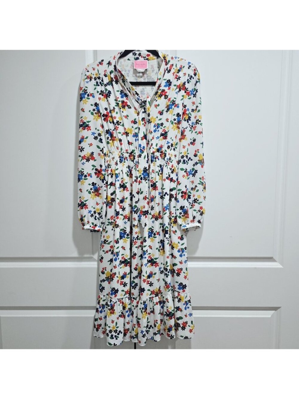 Kate Spade New York - S Sailing Floral Smocked‎ Long Sleeve Dress